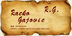 Racko Gajović vizit kartica